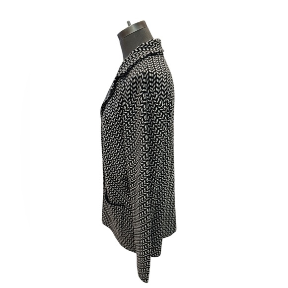 Max Studio Black Ivory Textured Knit Blazer Cardigan Size Medium - Picture 3 of 15